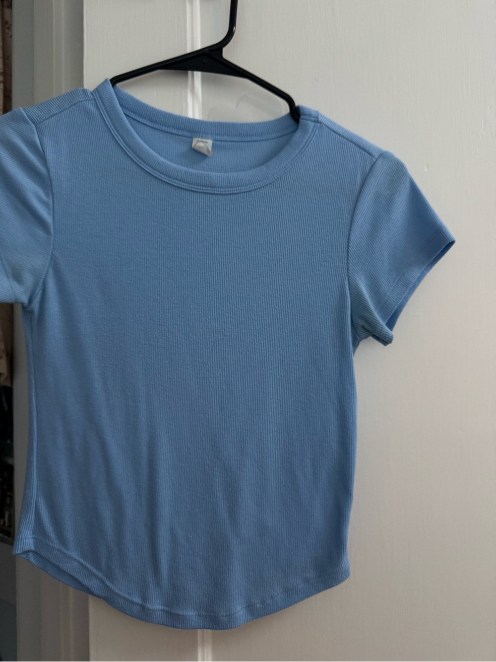 Old Navy Light Blue Ribbed Short Sleeve Tee